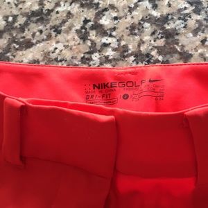 Nike red golf shorts